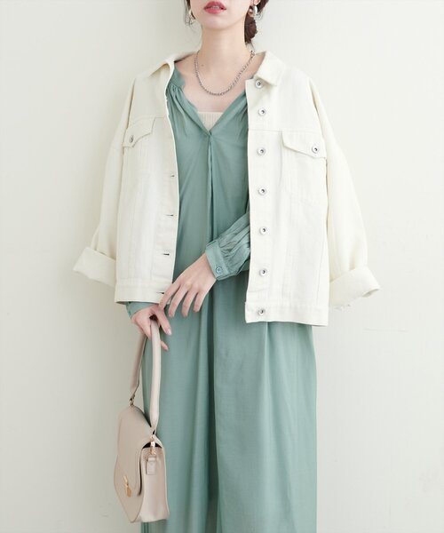 natural couture(ナチュラルクチュール)の「ハシゴレース使いたっぷりギャザーワンピース(ワンピース・レディース・ブラック/オフホワイト/ピンク/グリーン・FREE)」の3枚目の写真