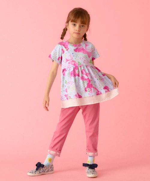 HAKKA KIDS（ハッカキッズ）の「シャリ感ストレッチスリムパンツ（その他パンツ・キッズ・サックスブルー/ピンク/ネイビー・100cm/110cm/120cm/130cm）」の9枚目の写真
