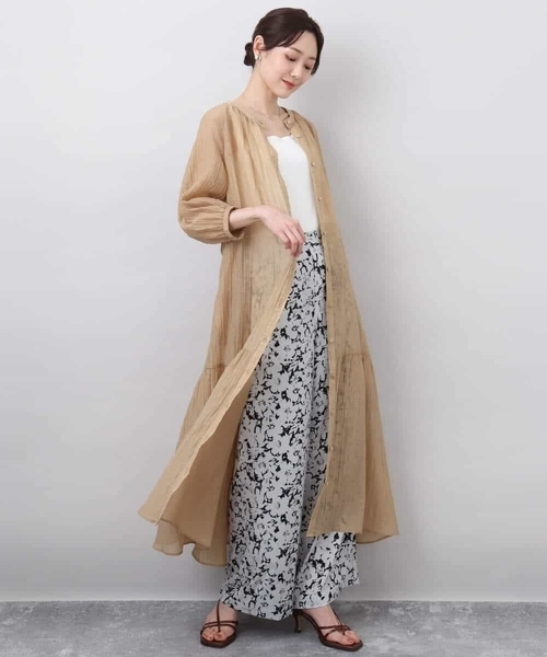 MK MICHEL KLEIN（エムケーミッシェルクラン）の「ソフト楊柳ティアードワンピース/洗える（ワンピース・レディース・モカ/イエロー系その他/ライトブラウン・38）」の17枚目の写真