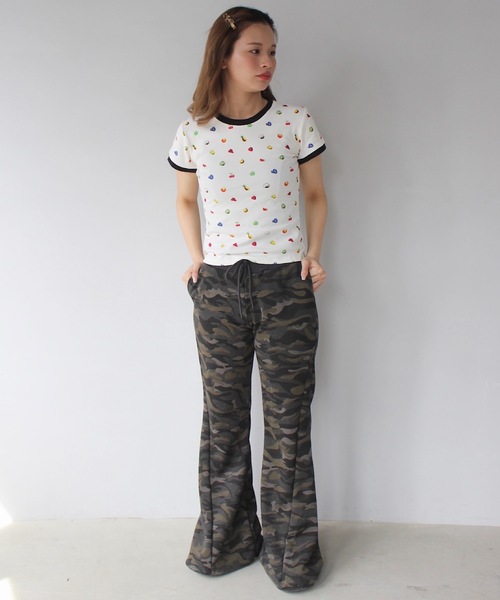SANSeLF】カモフラ柄リラックスフレアパンツ sanw25s065（その他