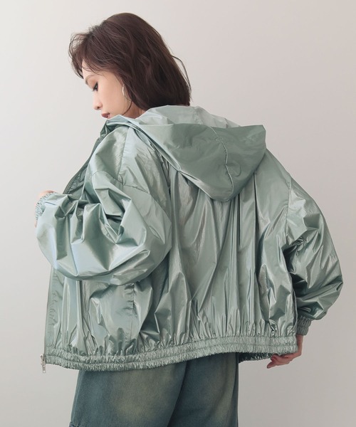 EGOIST（エゴイスト）の「EGOISTメタリックアウター（ブルゾン・レディース・ミント・FREE）」の6枚目の写真