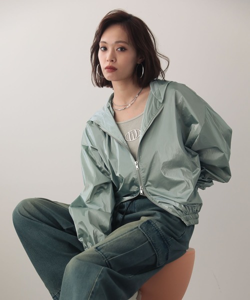 EGOIST（エゴイスト）の「EGOISTメタリックアウター（ブルゾン・レディース・ミント・FREE）」の7枚目の写真