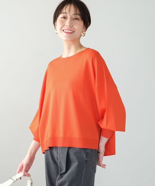 Elura（エルーラ）の「サラサラタッチボートネックプルオーバー/ 291201（ニット/セーター・レディース・オフホワイト/ブルー/ネイビー/イエロー/オレンジ/ダークネイビー・MEDIUM/LARGE）」の6枚目の写真