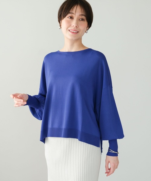 Elura（エルーラ）の「サラサラタッチボートネックプルオーバー/ 291201（ニット/セーター・レディース・オフホワイト/ブルー/ネイビー/イエロー/オレンジ/ダークネイビー・MEDIUM/LARGE）」の4枚目の写真