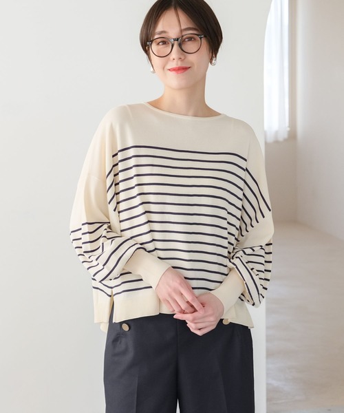 Elura（エルーラ）の「サラサラタッチボートネックプルオーバー/ 291201（ニット/セーター・レディース・オフホワイト/ブルー/ネイビー/イエロー/オレンジ/ダークネイビー・MEDIUM/LARGE）」の5枚目の写真