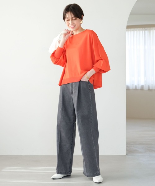 Elura（エルーラ）の「サラサラタッチボートネックプルオーバー/ 291201（ニット/セーター・レディース・オフホワイト/ブルー/ネイビー/イエロー/オレンジ/ダークネイビー・MEDIUM/LARGE）」の12枚目の写真