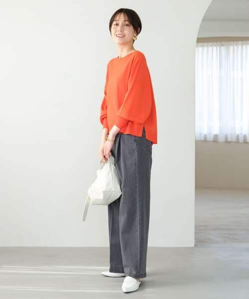 Elura（エルーラ）の「サラサラタッチボートネックプルオーバー/ 291201（ニット/セーター・レディース・オフホワイト/ブルー/ネイビー/イエロー/オレンジ/ダークネイビー・MEDIUM/LARGE）」の13枚目の写真