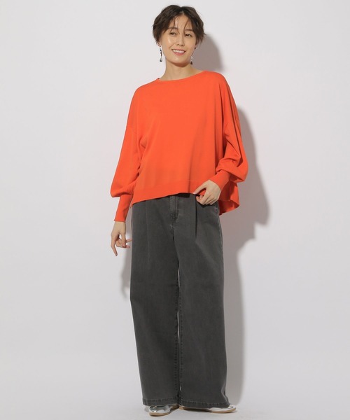 Elura（エルーラ）の「サラサラタッチボートネックプルオーバー/ 291201（ニット/セーター・レディース・オフホワイト/ブルー/ネイビー/イエロー/オレンジ/ダークネイビー・MEDIUM/LARGE）」の15枚目の写真