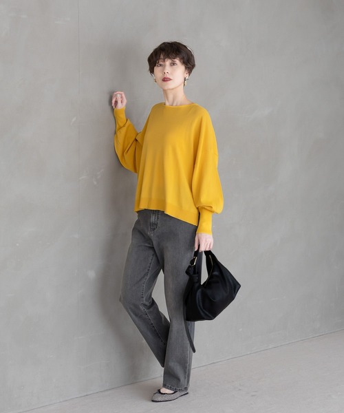 Elura（エルーラ）の「サラサラタッチボートネックプルオーバー/ 291201（ニット/セーター・レディース・オフホワイト/ブルー/ネイビー/イエロー/オレンジ/ダークネイビー・MEDIUM/LARGE）」の21枚目の写真