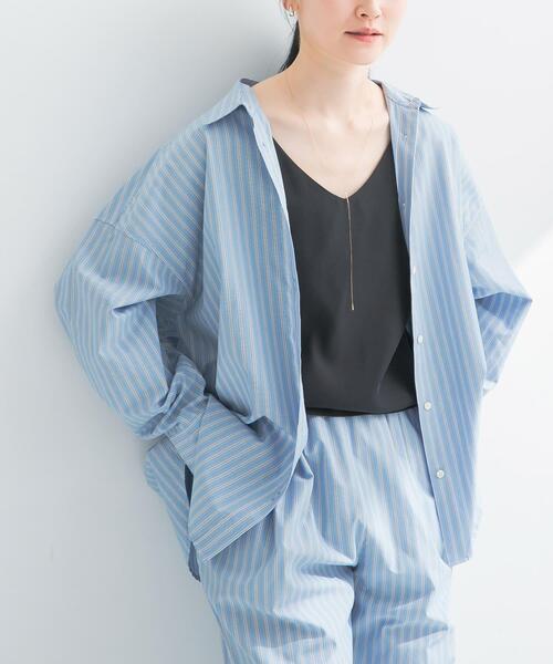 URBAN RESEARCH(アーバンリサーチ)の「new basic インドスビンコットンストライプシャツ(シャツ/ブラウス・レディース・ブルー・FREE)」の1枚目の写真
