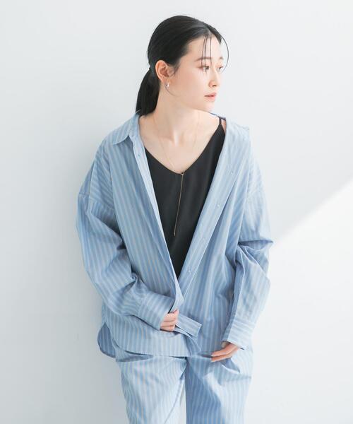 URBAN RESEARCH(アーバンリサーチ)の「new basic インドスビンコットンストライプシャツ(シャツ/ブラウス・レディース・ブルー・FREE)」の3枚目の写真