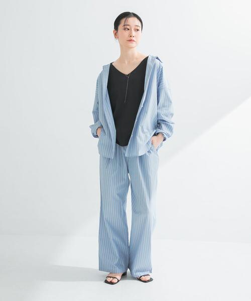 URBAN RESEARCH(アーバンリサーチ)の「new basic インドスビンコットンストライプシャツ(シャツ/ブラウス・レディース・ブルー・FREE)」の5枚目の写真