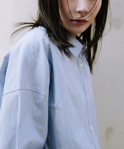 URBAN RESEARCH(アーバンリサーチ)の「new basic インドスビンコットンストライプシャツ(シャツ/ブラウス・レディース・ブルー・FREE)」の7枚目の写真