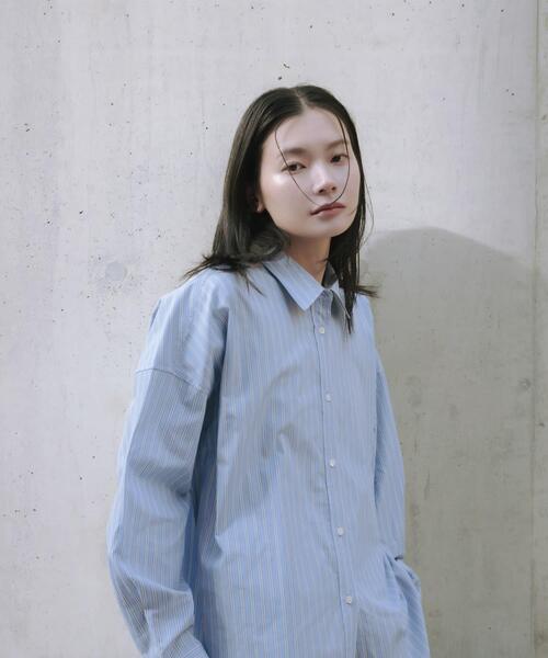 URBAN RESEARCH(アーバンリサーチ)の「new basic インドスビンコットンストライプシャツ(シャツ/ブラウス・レディース・ブルー・FREE)」の9枚目の写真