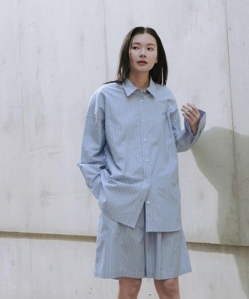 URBAN RESEARCH(アーバンリサーチ)の「new basic インドスビンコットンストライプシャツ(シャツ/ブラウス・レディース・ブルー・FREE)」の14枚目の写真