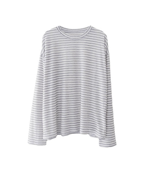 aquagarage(アクアガレージ)の「シアーボーダーカットソー(Tシャツ/カットソー・レディース・ネイビー/ブラック/グレー・M)」の17枚目の写真