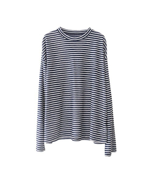 aquagarage(アクアガレージ)の「シアーボーダーカットソー(Tシャツ/カットソー・レディース・ネイビー/ブラック/グレー・M)」の18枚目の写真