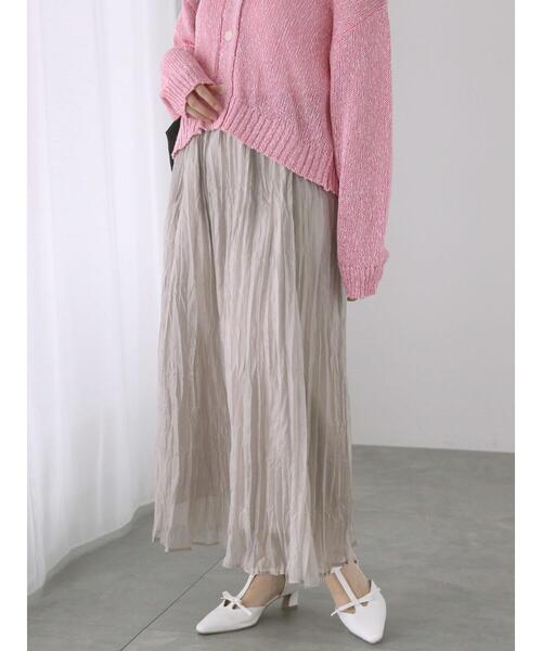 Te chichi TERRASSE（テチチテラス）の「シャイニークリンクルスカート《2025spring catalog item》（スカート・レディース・ベージュ/パープル/グレー・F）」の6枚目の写真