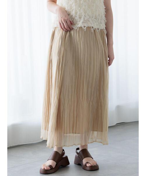 Te chichi TERRASSE（テチチテラス）の「シャイニークリンクルスカート《2025spring catalog item》（スカート・レディース・ベージュ/パープル/グレー・F）」の12枚目の写真