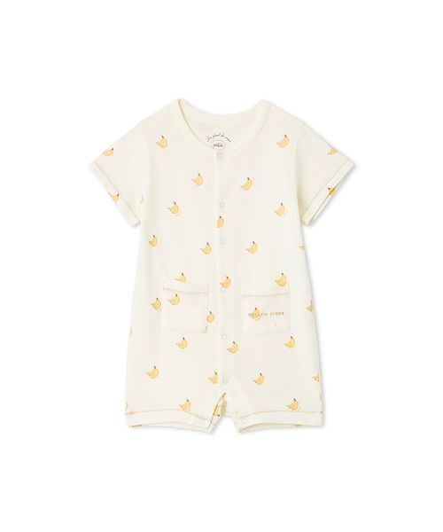 新品未着用★ジェラートピケ★ベビー服・バナナ柄カバーオール・車パンダ柄3点セット セール】【BABY】バナナ柄ロンパース（ロンパース）｜gelato