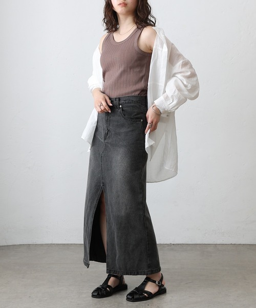 COLONY 2139（コロニートゥーワンスリーナイン）の「ワイドリブクルータンクトップ（タンクトップ・レディース・モカ/ブラック/オフホワイト/カーキ・FREE）」の13枚目の写真