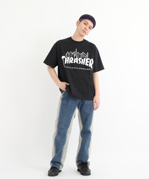 Manhattan Portage（マンハッタンポーテージ）の「S/S Print T-Shirt THRASHER（Tシャツ/カットソー・メンズ・ブラック/チャコール/ホワイト・LARGE/SMALL/MEDIUM/X-LARGE）」の18枚目の写真