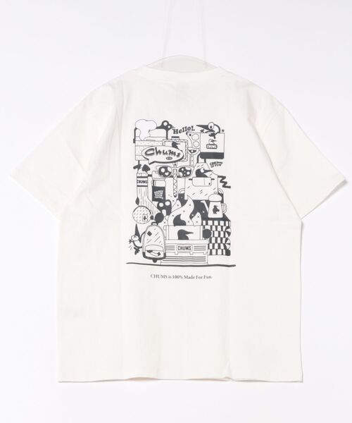 CHUMS（チャムス）の「CHUMS/チャムス 半袖Tシャツ バックプリント CH01-2522（Tシャツ/カットソー・メンズ・ホワイト/ブラック/ミント/パープル・M/L/XL）」の6枚目の写真