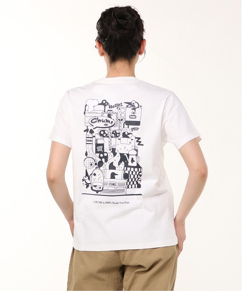 CHUMS（チャムス）の「CHUMS/チャムス 半袖Tシャツ バックプリント CH01-2522（Tシャツ/カットソー・メンズ・ホワイト/ブラック/ミント/パープル・M/L/XL）」の2枚目の写真