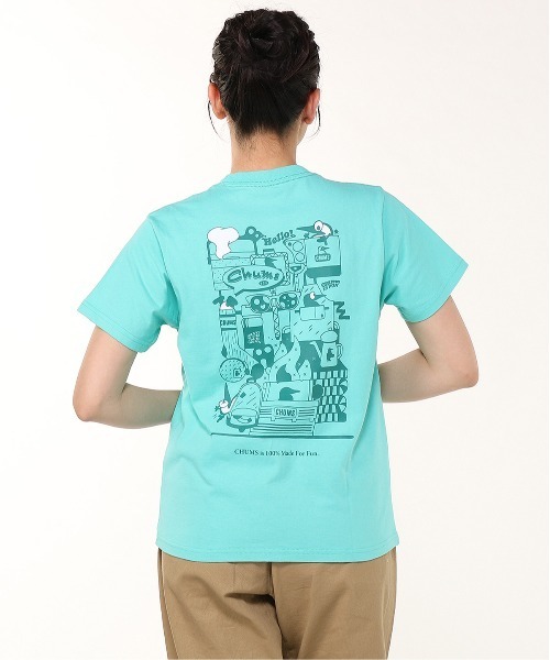 CHUMS（チャムス）の「CHUMS/チャムス 半袖Tシャツ バックプリント CH01-2522（Tシャツ/カットソー・メンズ・ホワイト/ブラック/ミント/パープル・M/L/XL）」の3枚目の写真