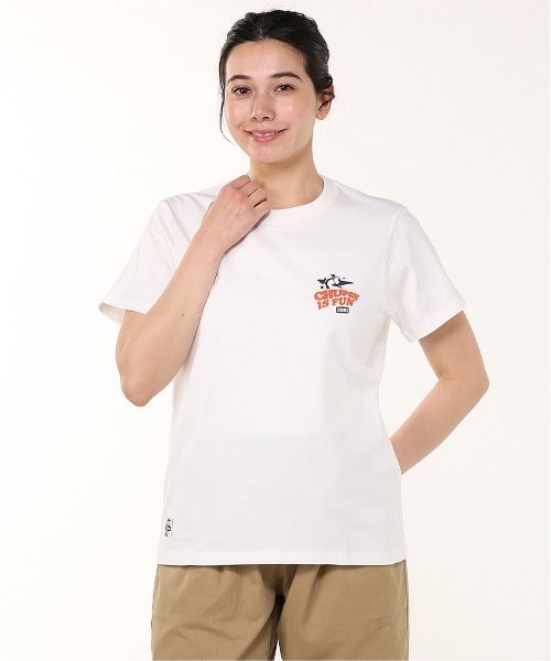 CHUMS（チャムス）の「CHUMS/チャムス 半袖Tシャツ バックプリント CH01-2522（Tシャツ/カットソー・メンズ・ホワイト/ブラック/ミント/パープル・M/L/XL）」の7枚目の写真