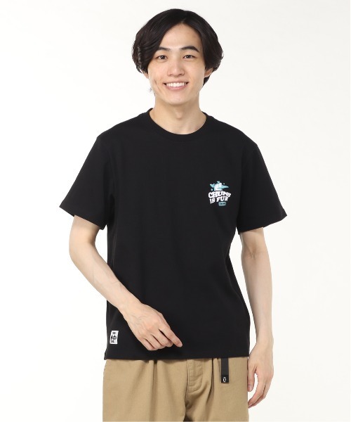 CHUMS（チャムス）の「CHUMS/チャムス 半袖Tシャツ バックプリント CH01-2522（Tシャツ/カットソー・メンズ・ホワイト/ブラック/ミント/パープル・M/L/XL）」の9枚目の写真