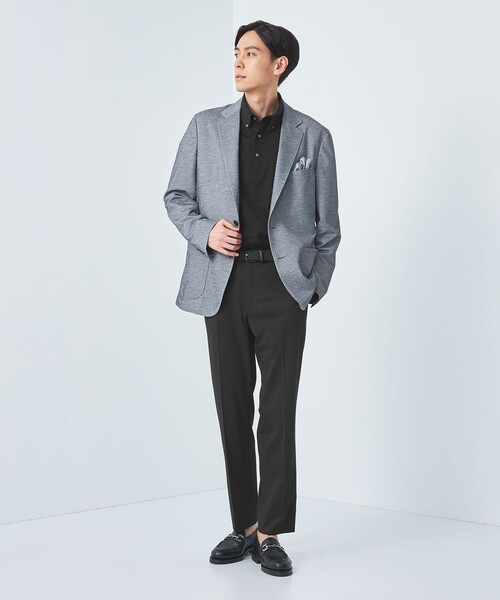 green label relaxing（グリーンレーベルリラクシング）の「DUADRY clean バーズアイ ボタンダウン ビズポロ ポロシャツ -吸水速乾・抗菌-（ポロシャツ・メンズ・ブラック/ライトブルー/ライトグレー/ブラウン/ネイビー/ライトピンク/ダークグレー/ダークグリーン/ダークブラウン/ライム・L/XL/S/M/XXL）」の16枚目の写真