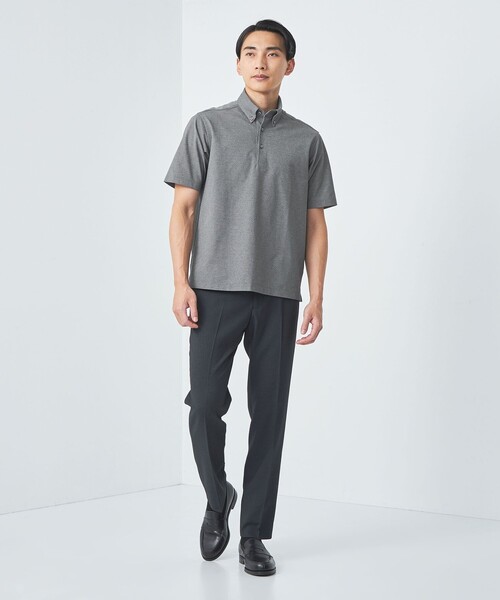 green label relaxing（グリーンレーベルリラクシング）の「DUADRY clean バーズアイ ボタンダウン ビズポロ ポロシャツ -吸水速乾・抗菌-（ポロシャツ・メンズ・ブラック/ライトブルー/ライトグレー/ブラウン/ネイビー/ライトピンク/ダークグレー/ダークグリーン/ダークブラウン/ライム・L/XL/S/M/XXL）」の17枚目の写真