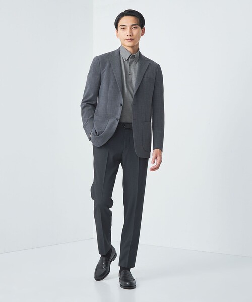 green label relaxing（グリーンレーベルリラクシング）の「DUADRY clean バーズアイ ボタンダウン ビズポロ ポロシャツ -吸水速乾・抗菌-（ポロシャツ・メンズ・ブラック/ライトブルー/ライトグレー/ブラウン/ネイビー/ライトピンク/ダークグレー/ダークグリーン/ダークブラウン/ライム・L/XL/S/M/XXL）」の19枚目の写真