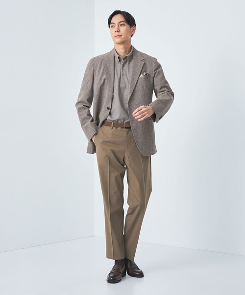 green label relaxing（グリーンレーベルリラクシング）の「DUADRY clean バーズアイ ボタンダウン ビズポロ ポロシャツ -吸水速乾・抗菌-（ポロシャツ・メンズ・ブラック/ライトブルー/ライトグレー/ブラウン/ネイビー/ライトピンク/ダークグレー/ダークグリーン/ダークブラウン/ライム・L/XL/S/M/XXL）」の22枚目の写真