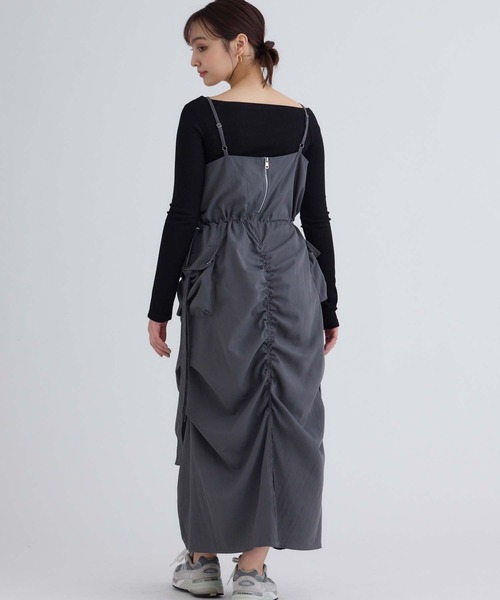 fifth（フィフス）の「カーゴギャザーキャミワンピース（ワンピース・レディース・ブラック/グレー/ライトベージュ・M）」の11枚目の写真