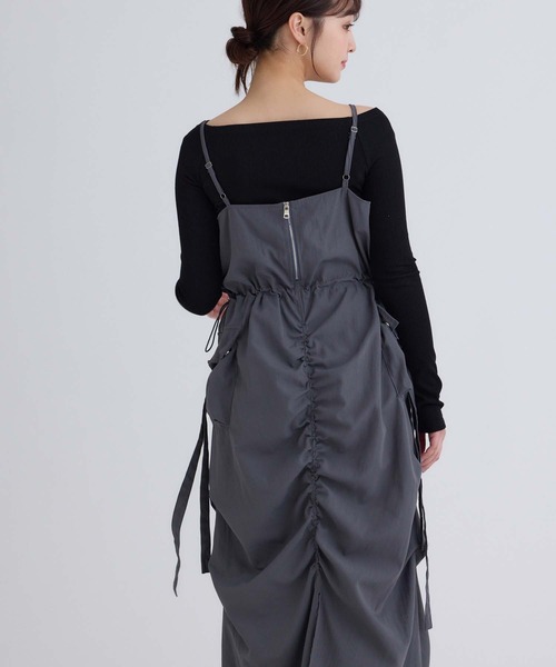 fifth（フィフス）の「カーゴギャザーキャミワンピース（ワンピース・レディース・ブラック/グレー/ライトベージュ・M）」の12枚目の写真