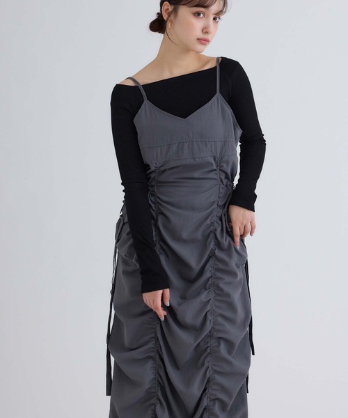 fifth（フィフス）の「カーゴギャザーキャミワンピース（ワンピース・レディース・ブラック/グレー/ライトベージュ・M）」の15枚目の写真