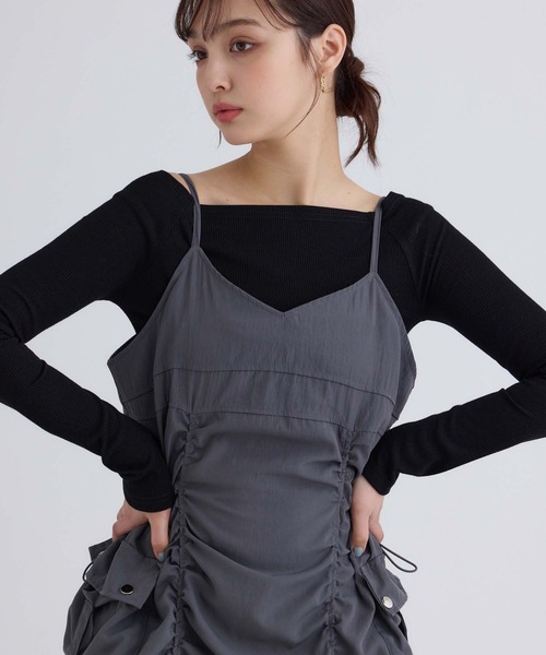 fifth（フィフス）の「カーゴギャザーキャミワンピース（ワンピース・レディース・ブラック/グレー/ライトベージュ・M）」の16枚目の写真