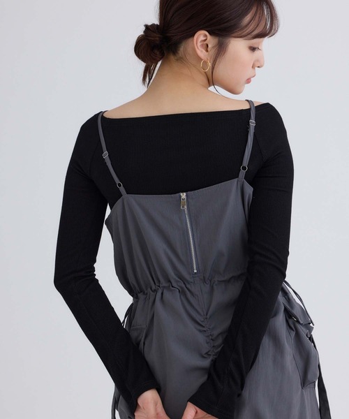 fifth（フィフス）の「カーゴギャザーキャミワンピース（ワンピース・レディース・ブラック/グレー/ライトベージュ・M）」の20枚目の写真