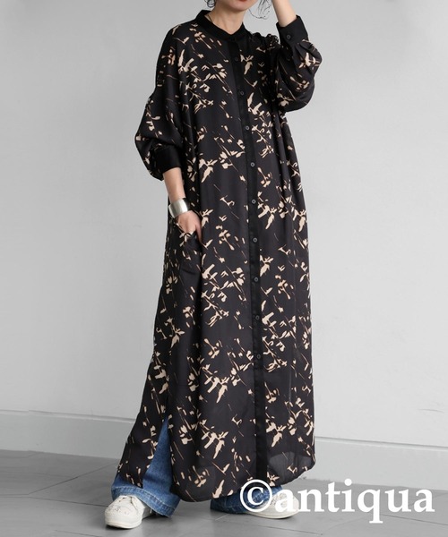 antiqua(アンティカ)の「レイヤードワンピース(シャツワンピース・レディース・ブラック・ONESIZE)」の1枚目の写真