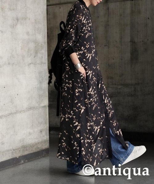 antiqua(アンティカ)の「レイヤードワンピース(シャツワンピース・レディース・ブラック・ONESIZE)」の3枚目の写真