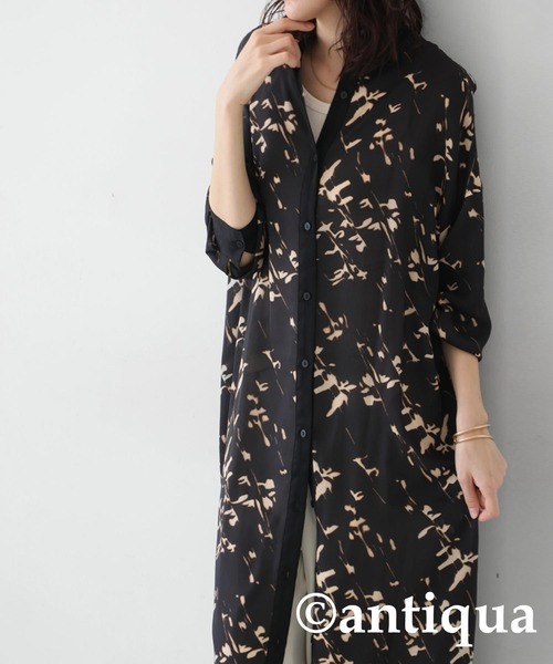 antiqua(アンティカ)の「レイヤードワンピース(シャツワンピース・レディース・ブラック・ONESIZE)」の5枚目の写真