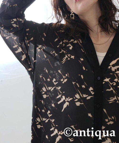 antiqua(アンティカ)の「レイヤードワンピース(シャツワンピース・レディース・ブラック・ONESIZE)」の6枚目の写真