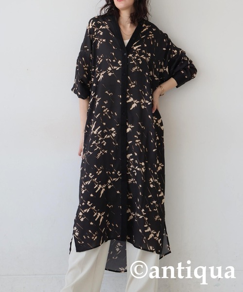 antiqua(アンティカ)の「レイヤードワンピース(シャツワンピース・レディース・ブラック・ONESIZE)」の7枚目の写真