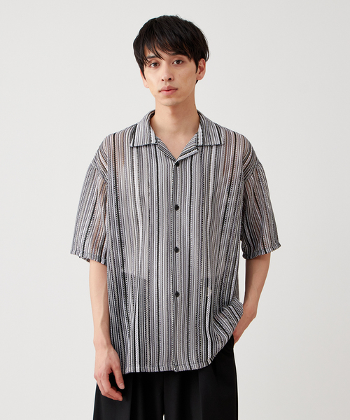 B.C STOCK(ベーセーストック)の「レース アソート オープンカラーシャツ(シャツ/ブラウス・メンズ・チャコールグレー/ネイビー/ホワイト・MEDIUM/LARGE)」の12枚目の写真
