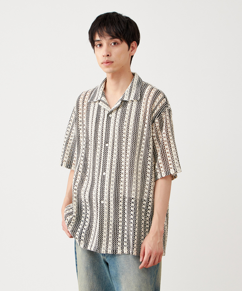 B.C STOCK(ベーセーストック)の「レース アソート オープンカラーシャツ(シャツ/ブラウス・メンズ・チャコールグレー/ネイビー/ホワイト・MEDIUM/LARGE)」の18枚目の写真
