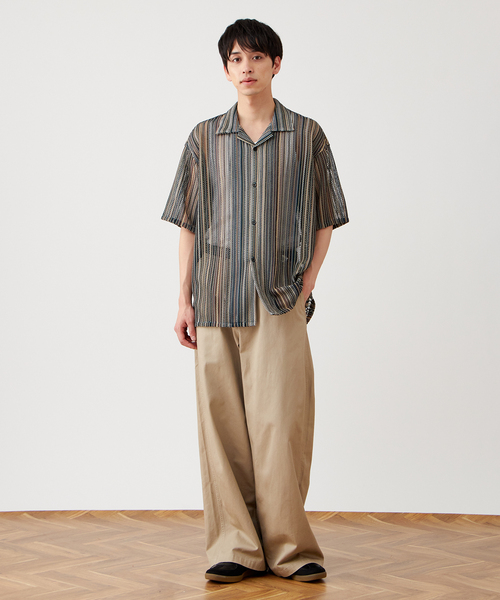 BAL 21SS カレッジ 羊柄オープンカラーシャツ コットンシルクオープンカラーシャツ｜メンズファッション通販