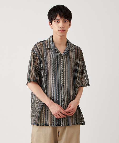 B.C STOCK(ベーセーストック)の「レース アソート オープンカラーシャツ(シャツ/ブラウス・メンズ・チャコールグレー/ネイビー/ホワイト・MEDIUM/LARGE)」の22枚目の写真