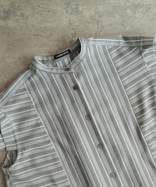 NOMBRE IMPAIR（ノンブルアンペール）の「ストライプローン　切替タックブラウス（シャツ/ブラウス・レディース・ブラウン/ブラック・FREE）」の16枚目の写真